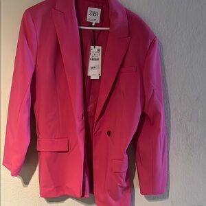 Zara Pink Sport Coat Modern Tailored Blazer
